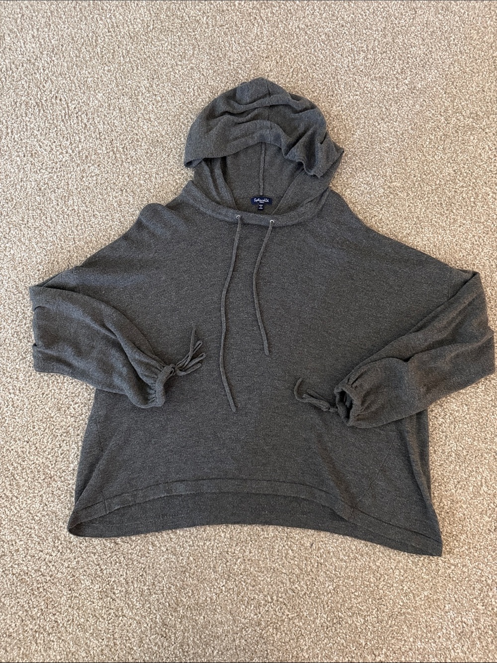 Splendid Dark Gray Relaxed Hoodie Sweater